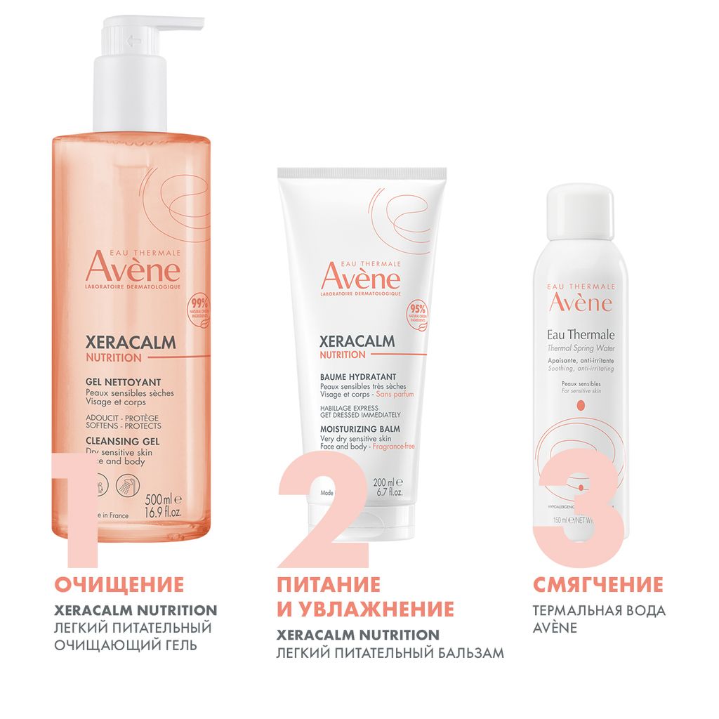 Avene XeraCalm Nutrition Бальзам питательный легкий, бальзам, для очень сухой, чувствительной кожи лица и тела, 200 мл, 1 шт.