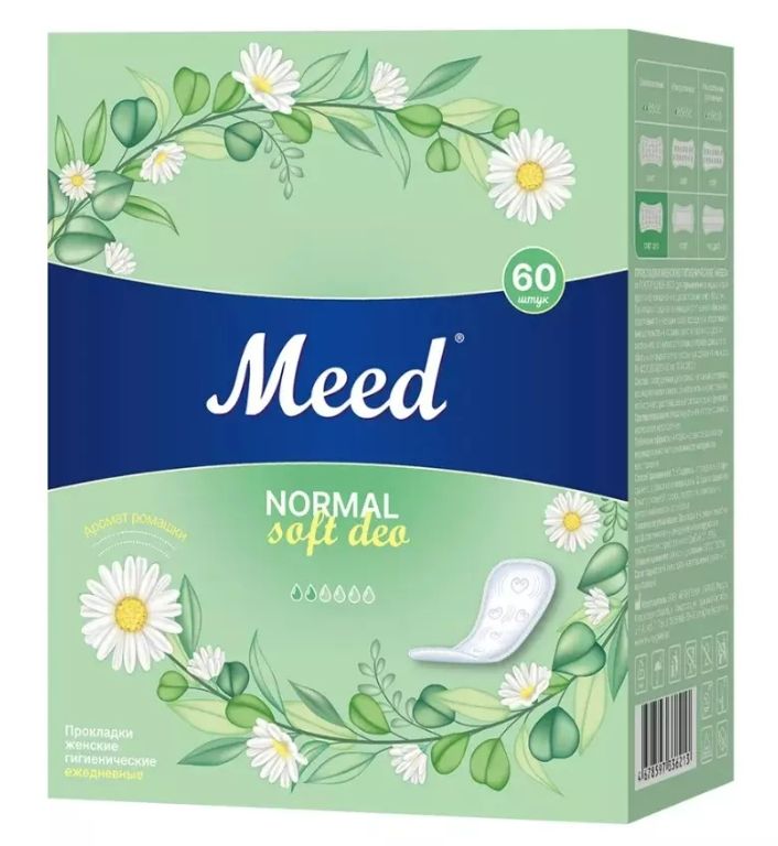 фото упаковки Meed Normal Soft deo Прокладки ежедневные целлюлозные