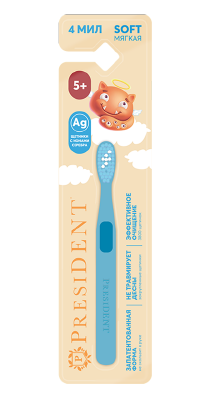 фото упаковки PresiDent Зубная щетка детская Голубая