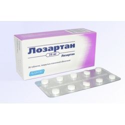 Лозартан-АКОС, 25 мг, таблетки, покрытые пленочной оболочкой, 30 шт.