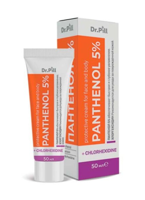 фото упаковки Dr.Pill Пантенол 5% Защитный крем для лица и тела