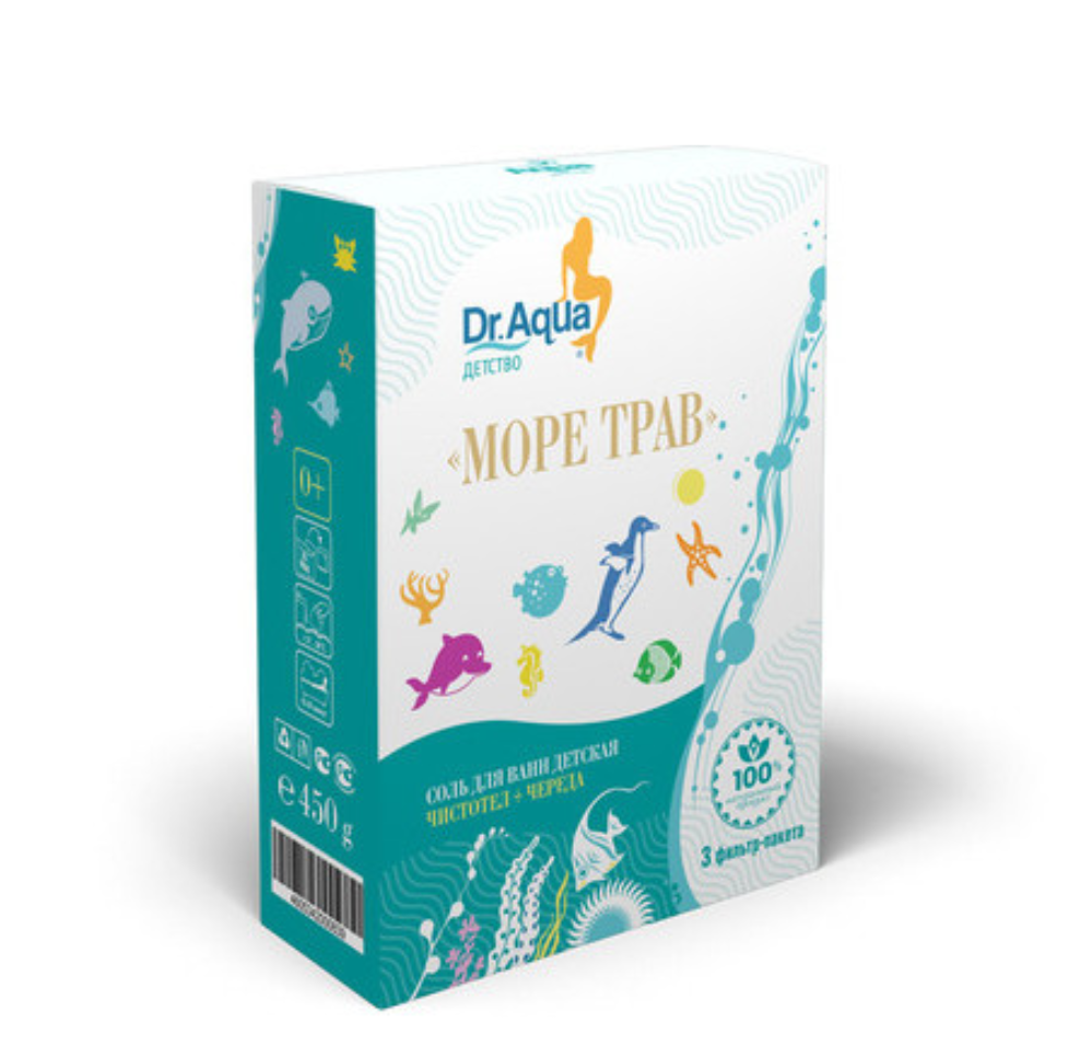 фото упаковки Dr Aqua Соль для ванн детская Море трав