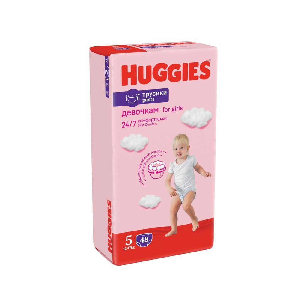 Huggies Подгузники-трусики детские, р. 5, 12-17 кг, для девочек, 48 шт.