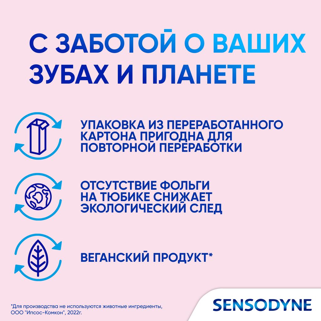 Зубная паста Sensodyne Интенсивное восстановление эмали, с фтором, паста зубная, 75 мл, 1 шт.