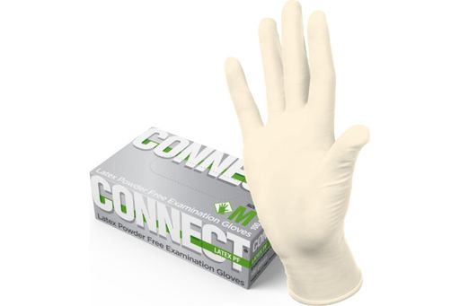 Перчатки Connect смотровые латексные, M, перчатки неопудренные нестерильные, цвет натуральный, пара, 50 шт.