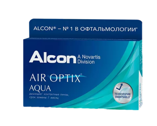 Alcon Air Optix aqua контактные линзы плановой замены, BC=8,6 d=14,2, D(-4.50), стерильно, 6 шт.
