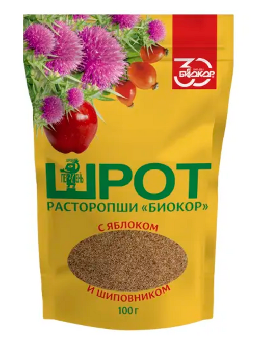 Расторопша шрот биокор, яблоко шиповник, 100 г, 1 шт.