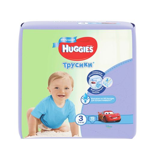 Huggies Подгузники-трусики детские, р. 3, 7-11 кг, для мальчиков, 19 шт.