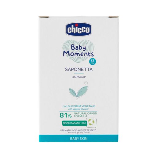 Chicco Baby moments Мыло детское, мыло, для детей с рождения, 100 г, 1 шт.