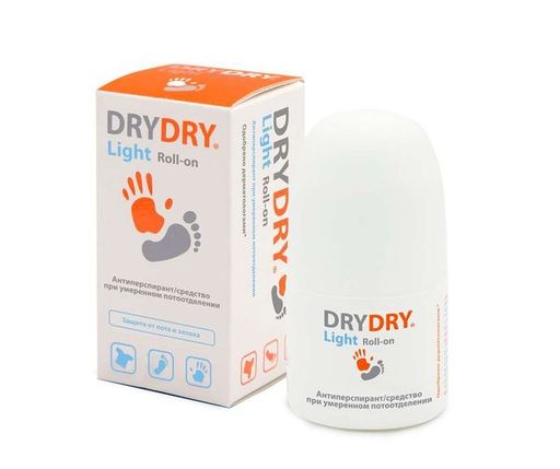 Dry Dry light средство при умеренном потоотделении, шарик, 50 мл, 1 шт.