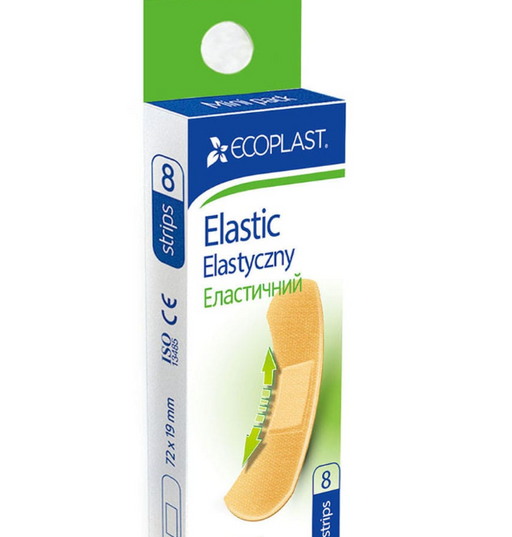 Ecoplast Пластырь бактерицидный Elastic, 72х19 мм, эластичный тканевый, 8 шт.