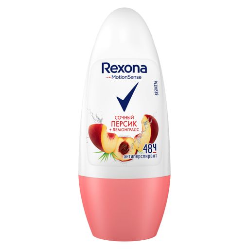 Rexona Антиперспирант Персик и Лемонграсс, дезодорант-ролик, 50 мл, 1 шт.